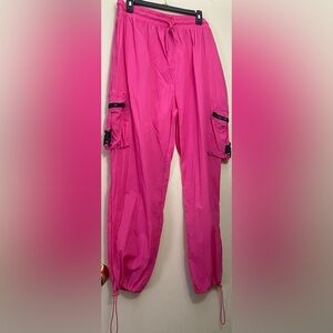 Stylish Pink Windbreaker Cargo Pants